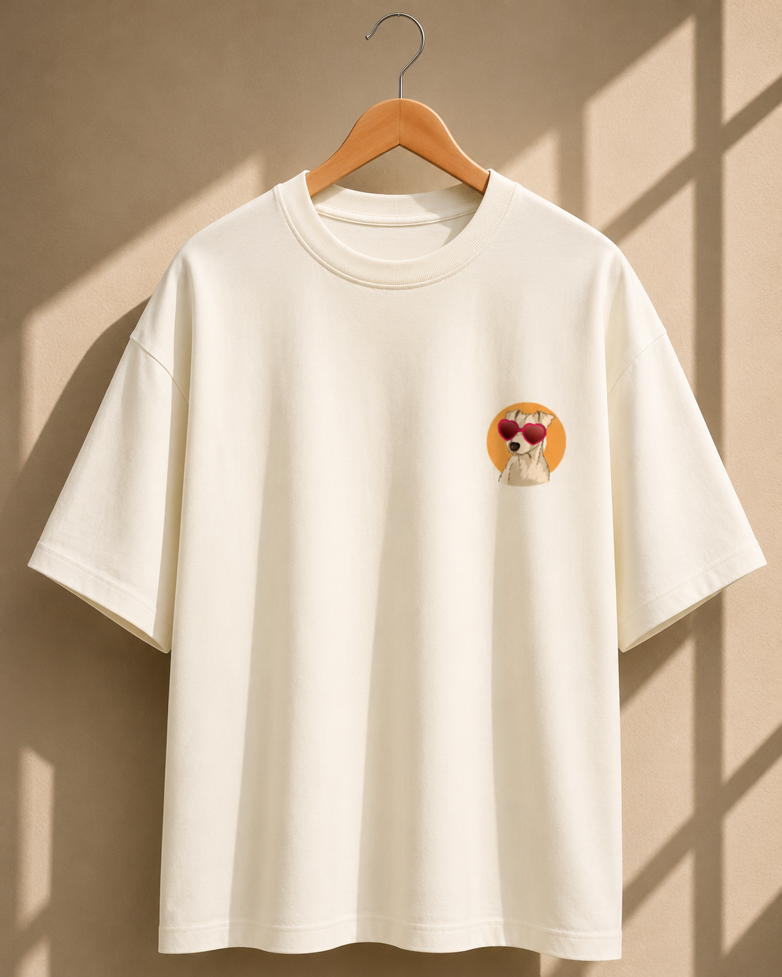 Dog-Wearing-Sunglasses Oversized Unisex Tee