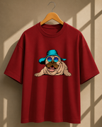 Dog-Wearing-Sunglasses Oversized Unisex Tee