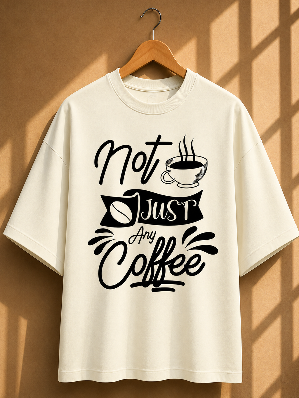 Coffee Quotes Printed Oversized Unisex Tee