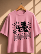 Coffee Quotes Printed Oversized Unisex Tee