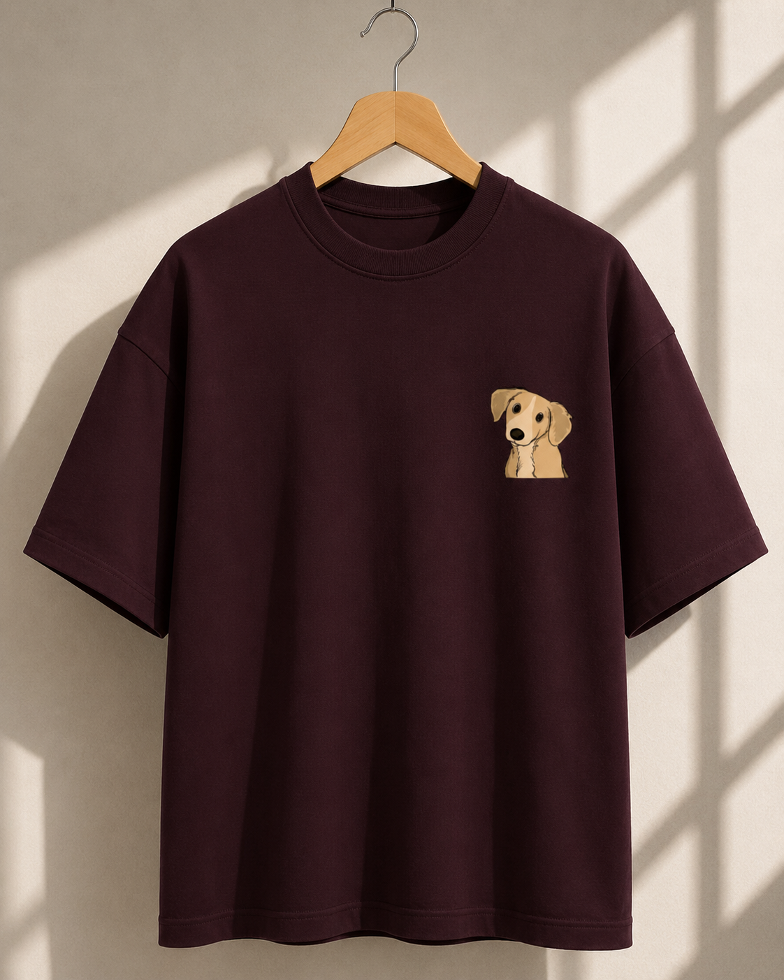 Puppy Printed Oversized Unisex Tee