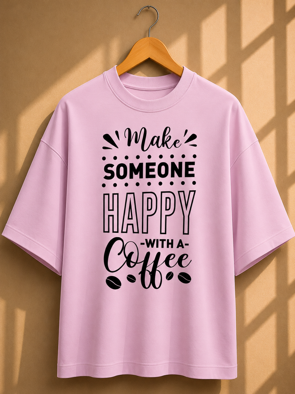Coffee Quotes Printed Oversized Unisex Tee