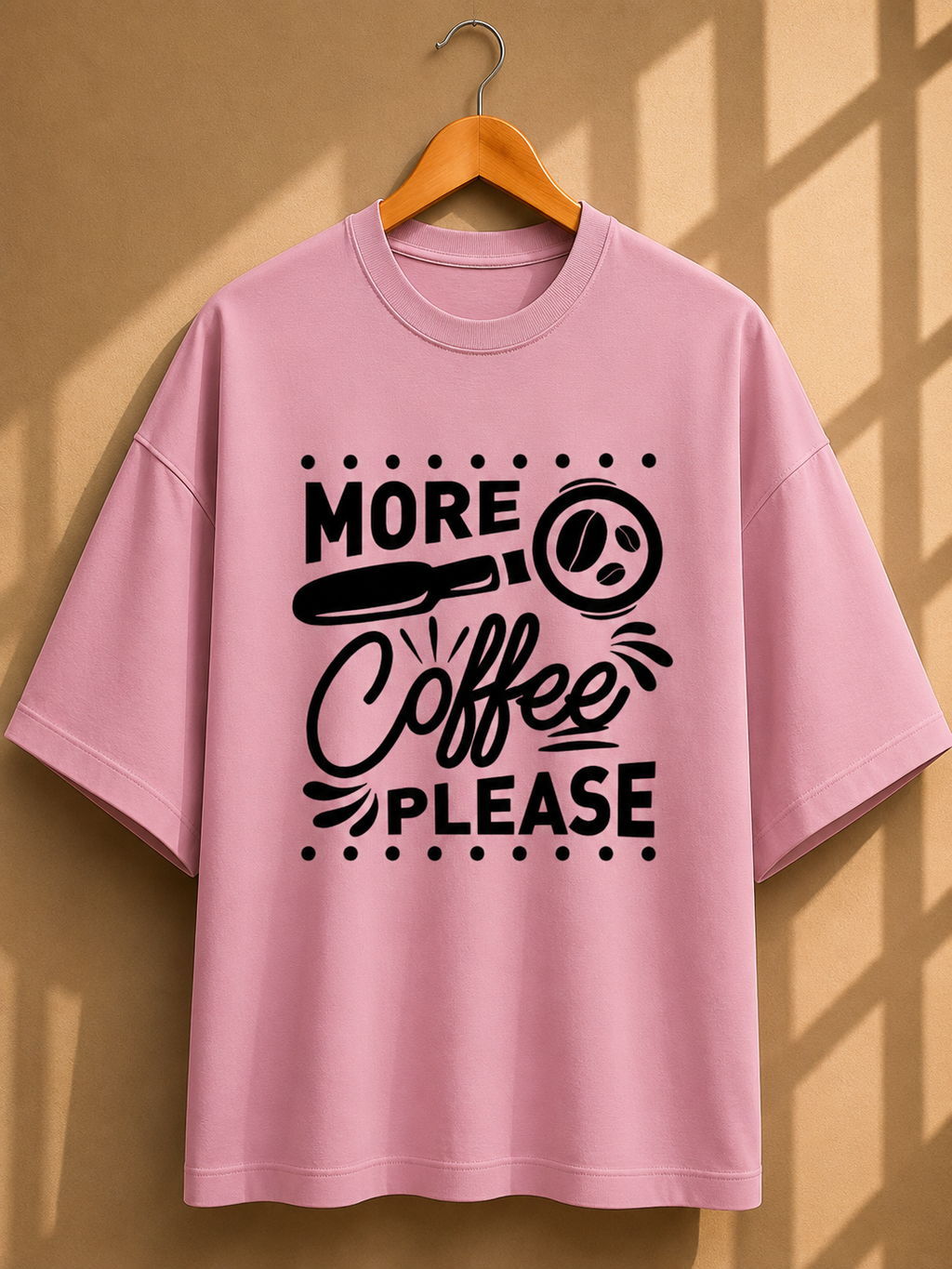 Coffee Quotes Printed Oversized Unisex Tee
