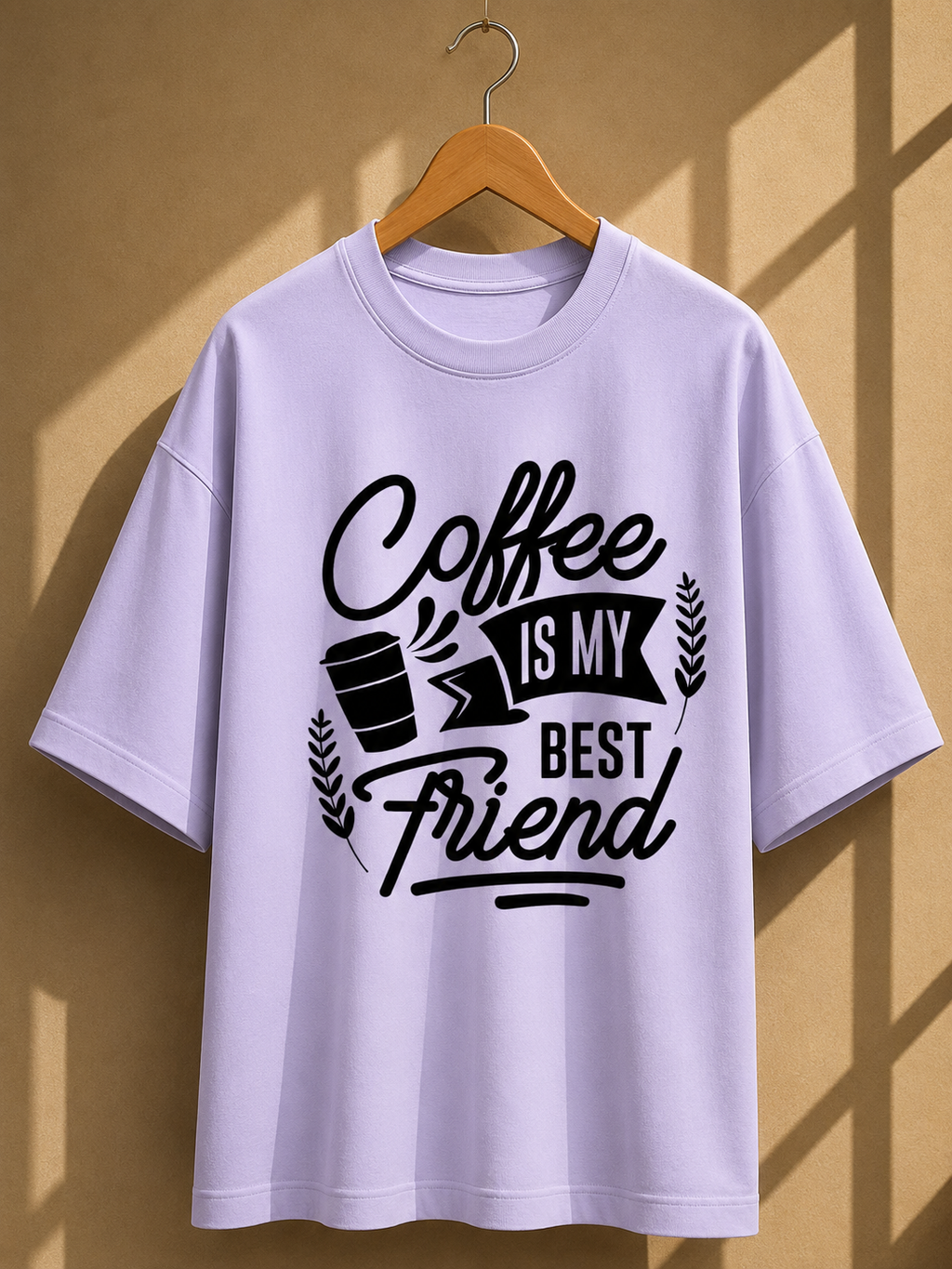Coffee Quotes Printed Oversized Unisex Tee