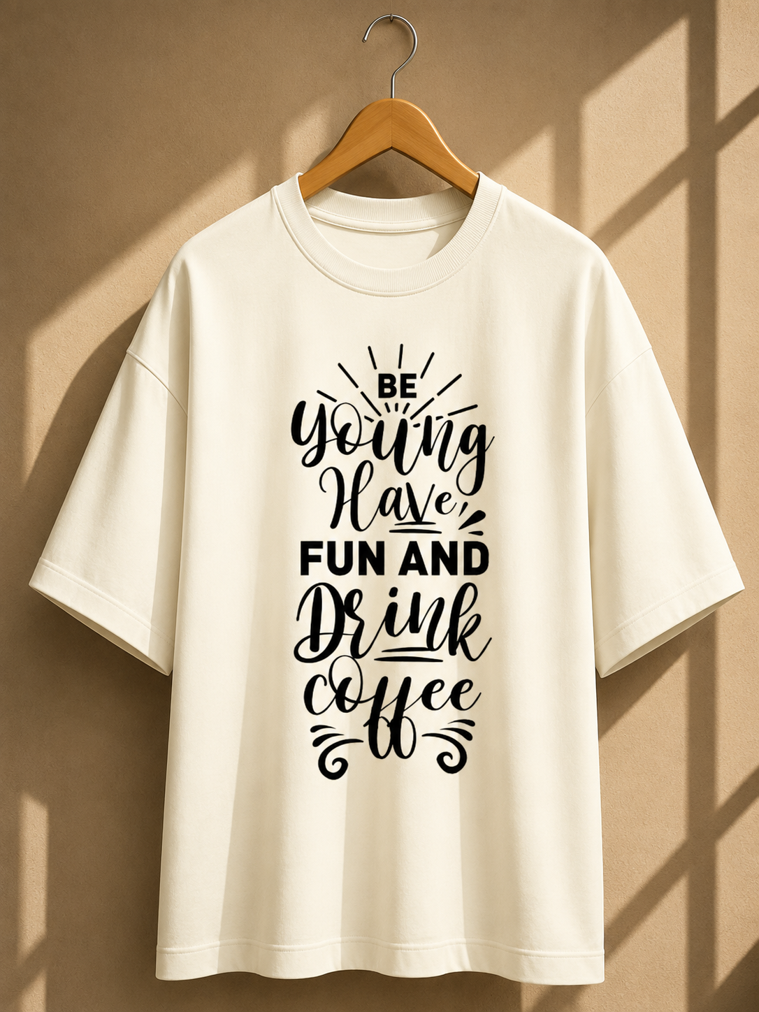 Coffee Quotes Printed Oversized Unisex Tee