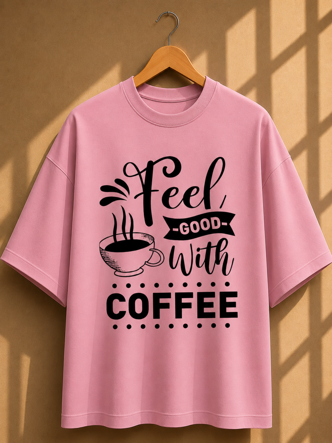 Coffee Quotes Printed Oversized Unisex Tee