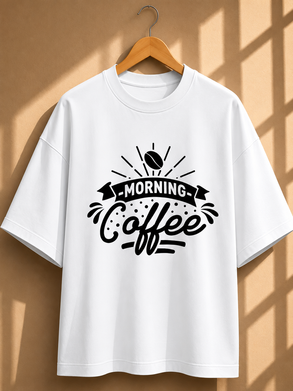 Coffee Quotes Printed Oversized Unisex Tee