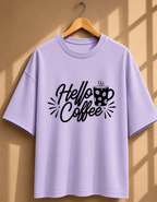 Coffee Quotes Printed Oversized Unisex Tee