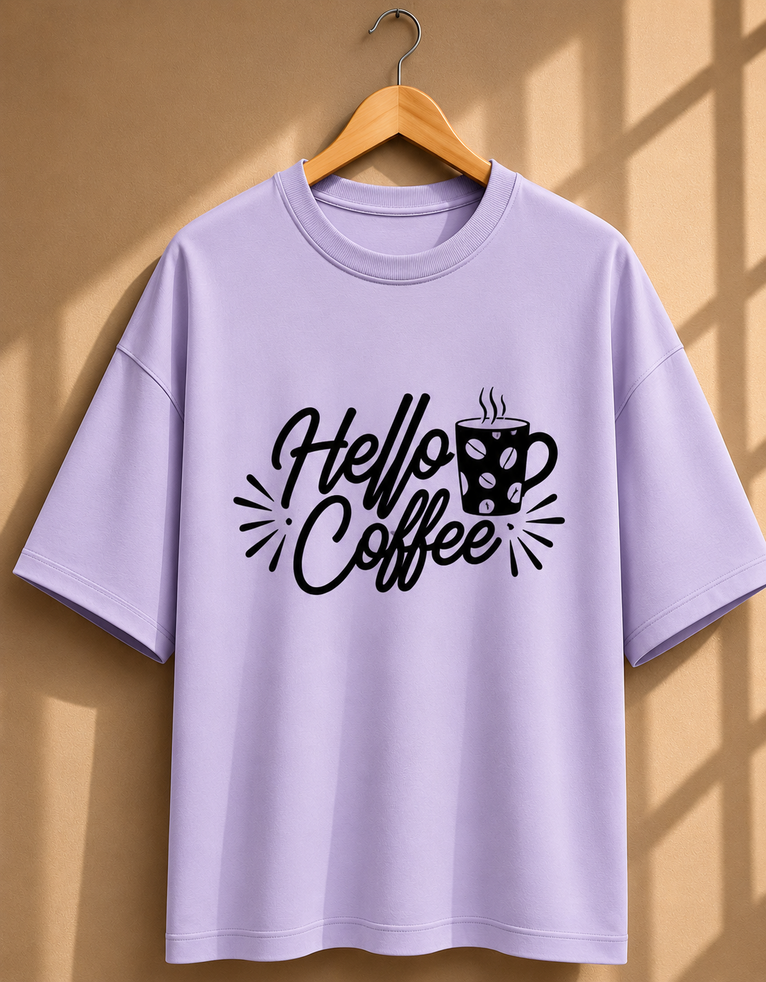 Coffee Quotes Printed Oversized Unisex Tee