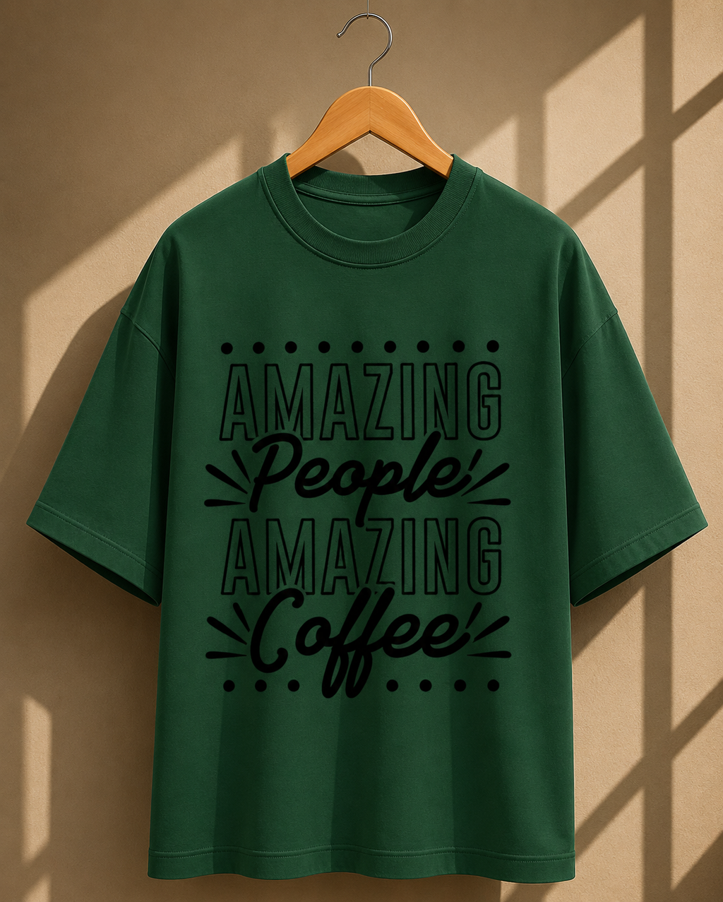 Coffee Quotes Printed Oversized Unisex Tee