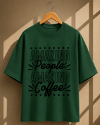 Coffee Quotes Printed Oversized Unisex Tee