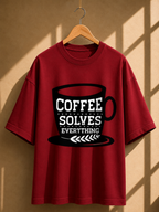 Coffee Quotes Printed Oversized Unisex Tee