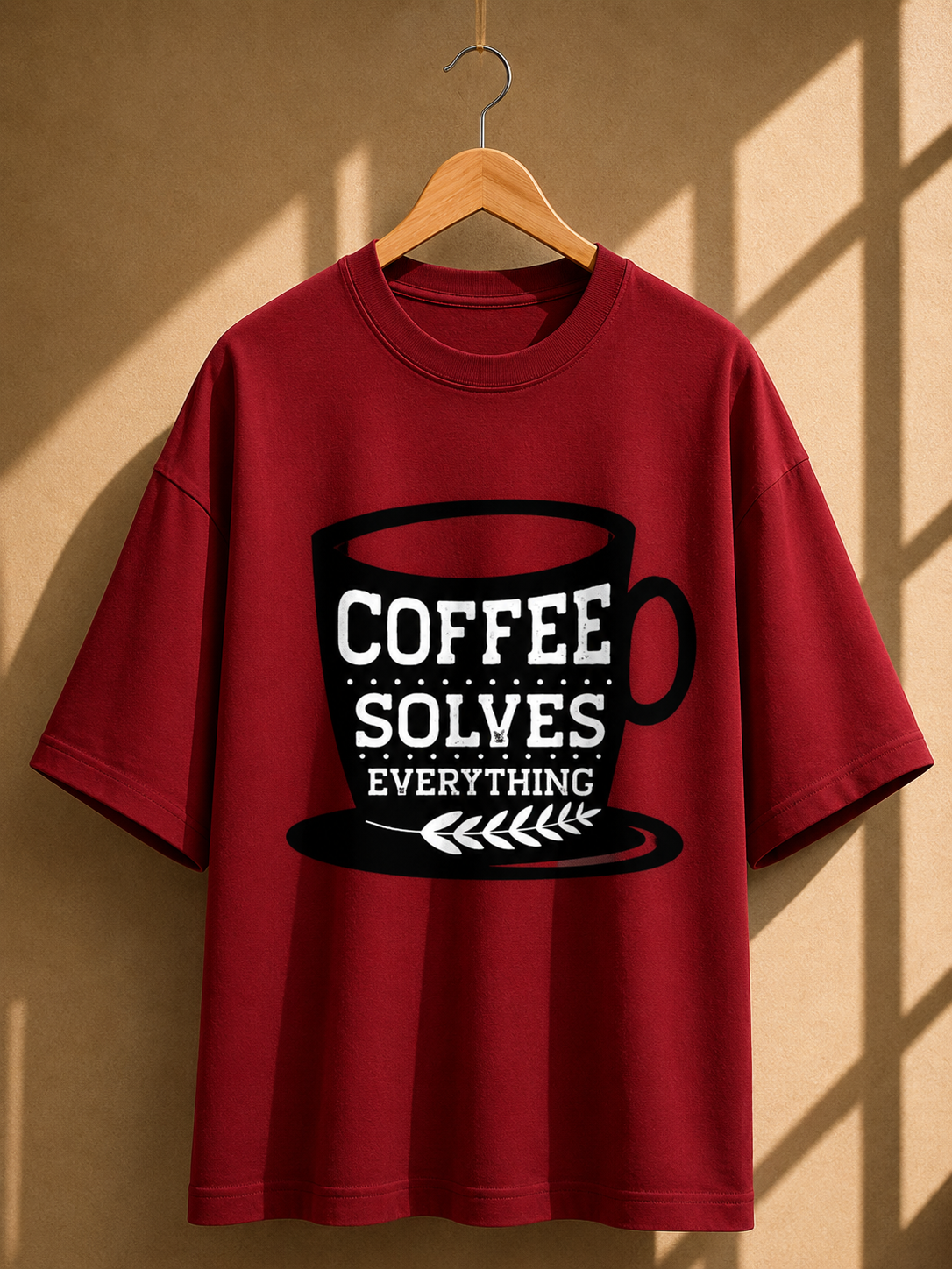 Coffee Quotes Printed Oversized Unisex Tee