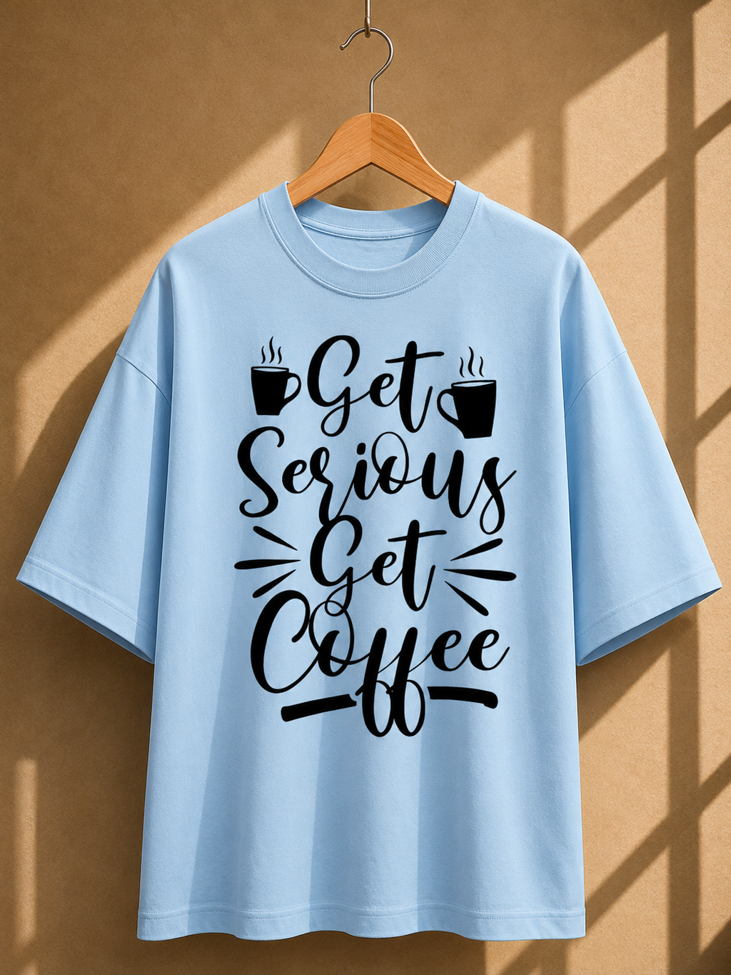 Coffee Quotes Printed Oversized Unisex Tee