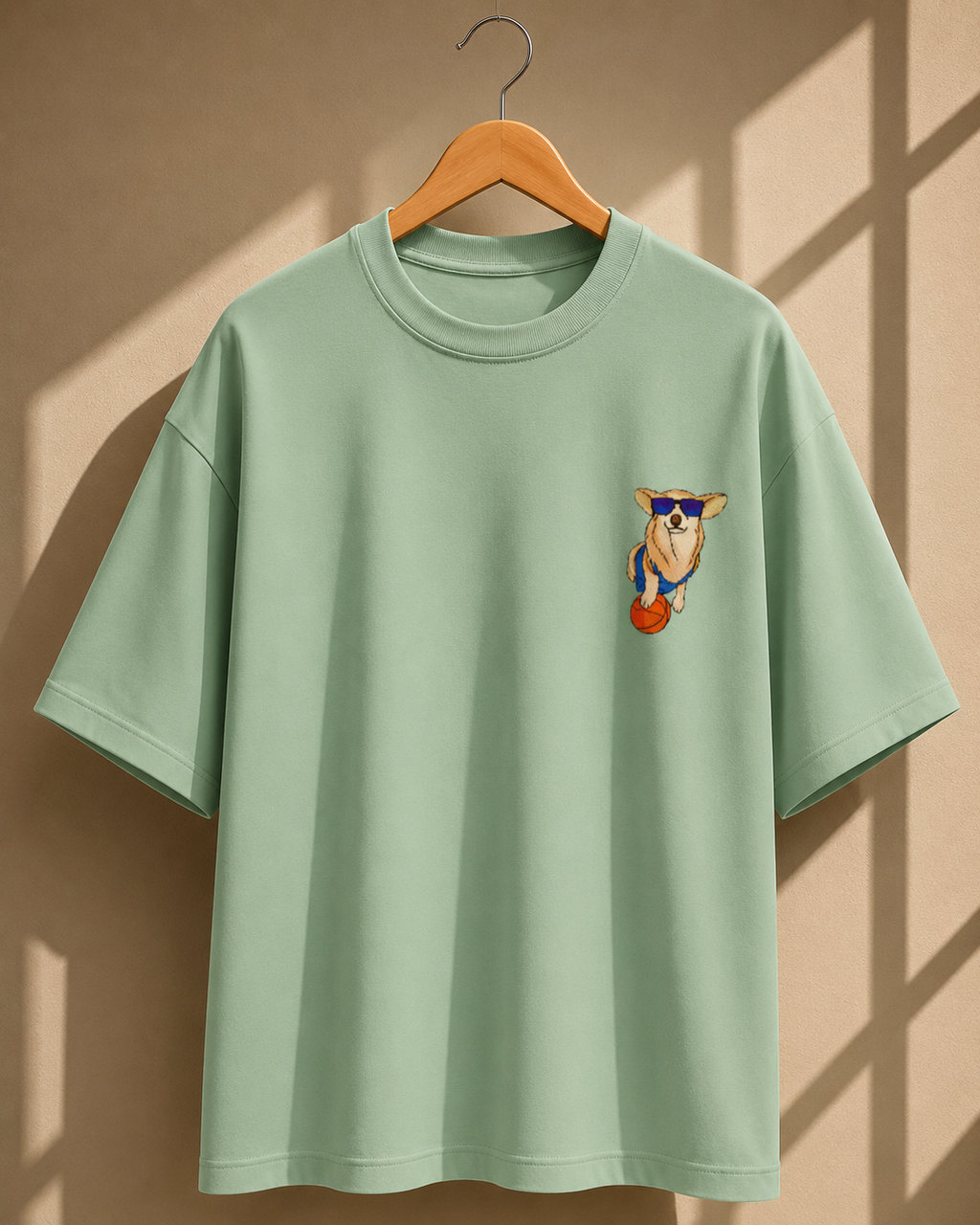 Playful Dog Graphic Oversized Unisex Tee