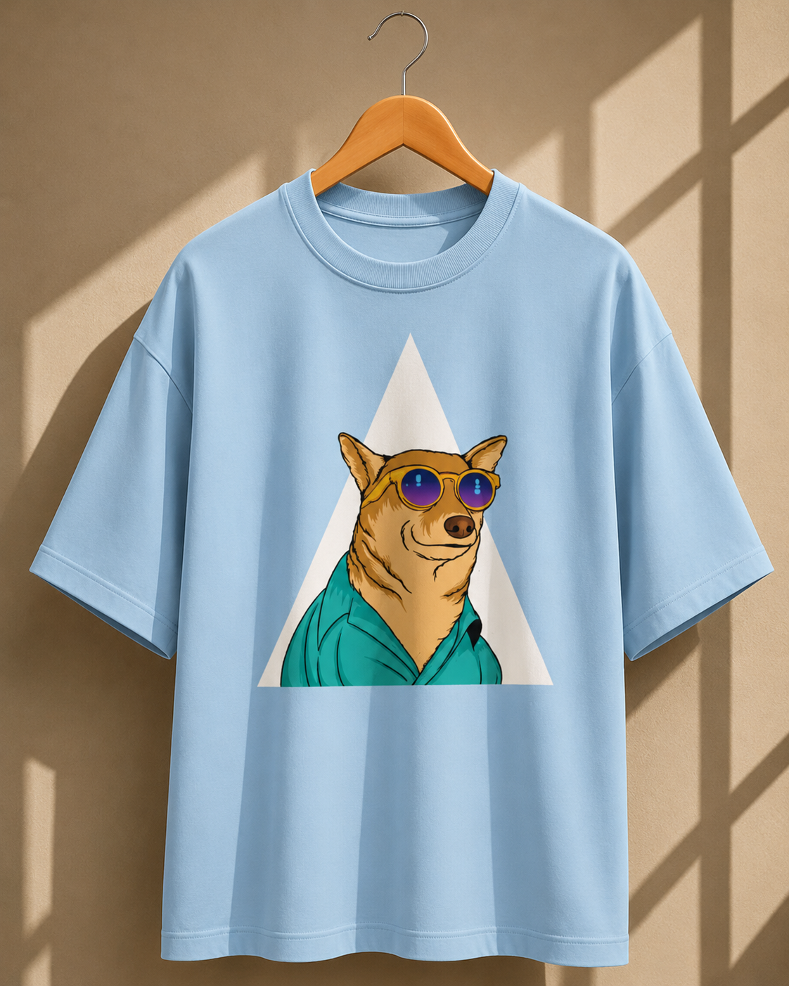 Dog-Wearing-Sunglasses Oversized Unisex Tee