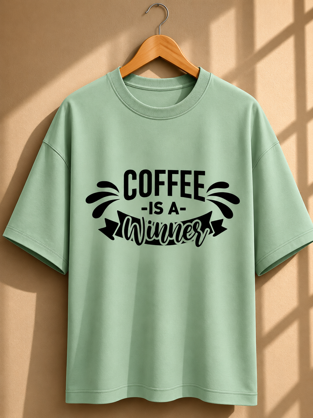 Coffee Quotes Printed Oversized Unisex Tee